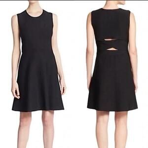 A.L.C. Twist Back Cutout Heavy Knit Bandage A-line Fit & Flare Black Dress S